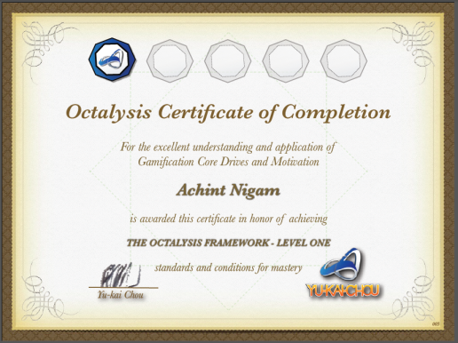 Octalysis Certificate